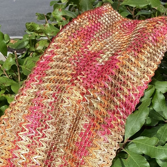 Autumn colors braided threaded scarf gorgeous! - Picture 5 of 7